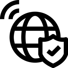 global shield black outline icon