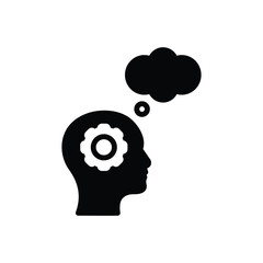 Black solid icon for thoughts 
