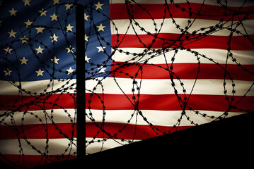 America, border and barbed wire	