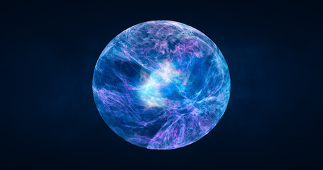 Abstract ball sphere planet energy transparent glass space abstract background