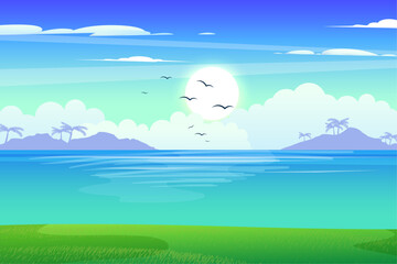 Obraz na płótnie Canvas Colorful scene beach landscape background