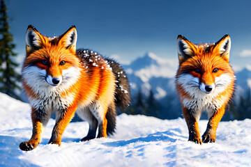Red Fox Adventure in the Wintry Landscape