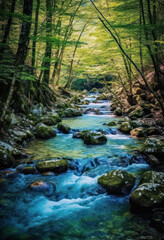 Obraz premium stream in the forest