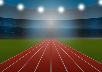 Fototapeta na wymiar Running Track or Athlete Track in Stadium. Vector Illustration.