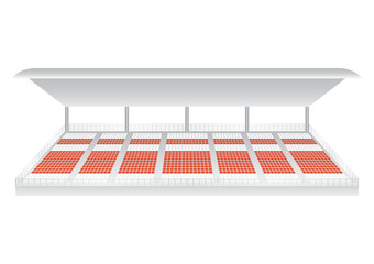 Grandstand Stadium. Stadium Seats. Vector Illustration Isolated on White Background.  © BillionsPhoto