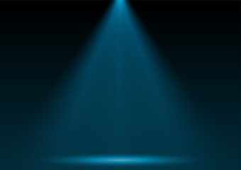 Spotlight on the Stage. Stage Light Background. Light on Stage Podium. Spotlight Scene Illumination. Vector Illustration. 