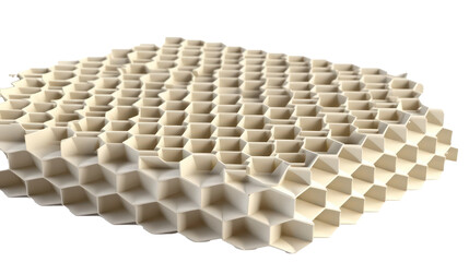 Honeycomb in 3d style isolated on transparent background. Generative AI.