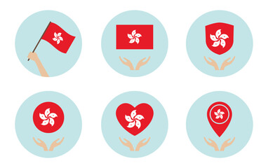 flag hong kong in hand