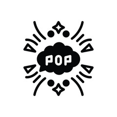 Black solid icon for pop 