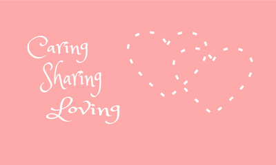 illustration vector graphic of modern, simple, flate, abstract mark. combination of love, cahring, sharing, and loving. 