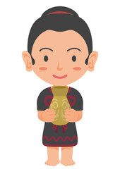 縄文時代の女性　縄文土器