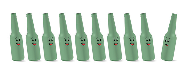 Ten green bottles