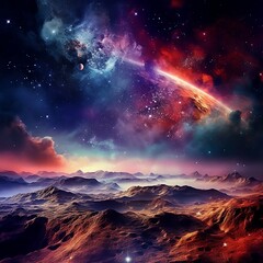 Ilustración de nebulosas en el espacio 