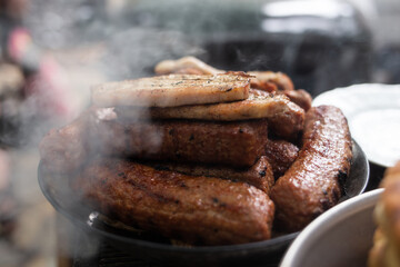 grilled meat on the grill