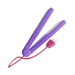 3d Hair Straightener. icon isolated on white background. 3d rendering illustration