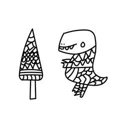 cute dinosaur vector for tee print and background wallpaper
