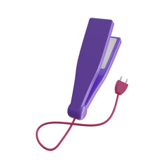 3d Hair Straightener. icon isolated on white background. 3d rendering illustration
