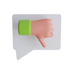 3d Dislike. icon isolated on white background. 3d rendering illustration