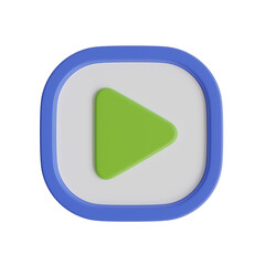 3d Play Button. icon isolated on white background. 3d rendering illustration