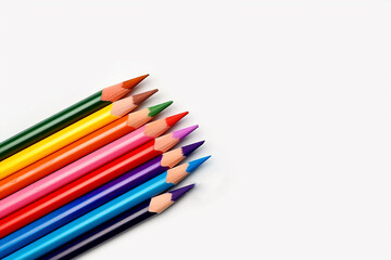 Naklejka premium a set of colored pencils. Back to school. For school education.
