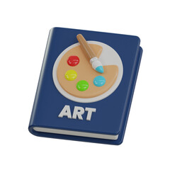 3d Art Book. icon isolated on white background. 3d rendering illustration