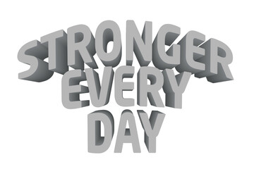 Fototapeta premium 3D Gym, Fitness, Workout, Quotes Design - Stronger Every Day