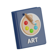 3d Art Book. icon isolated on white background. 3d rendering illustration