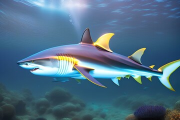 shark fish in aquarium generated Ai