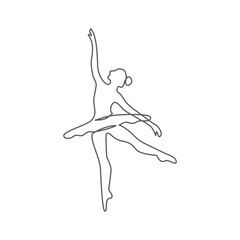 Ballet One line drawing on white background