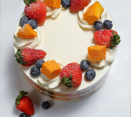 cake with berries