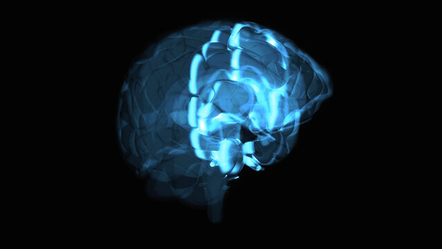 3D abstract art of a brain motion design