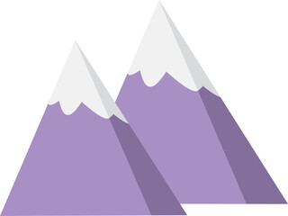 snow covered purple mountains flat style