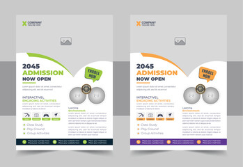 Kids back to school education admission flyer poster layout or Tutoring service flyer, Online Tutoring Flyer, home tutor flyer, Teaching Online flyer template or poster template