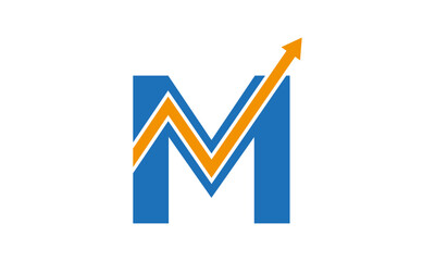 Investment with letter m logo design