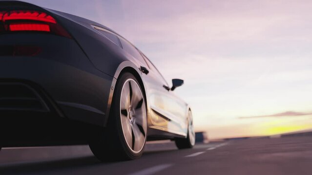 3d visualization of the taillight of a car on the highway