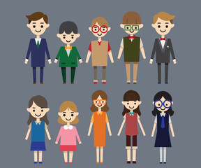 human flat icon vector set