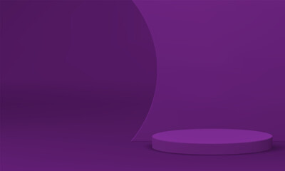 3d podium architecture construction purple curved wall event concert award arena realistic vector
