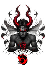 devil hell illustration, generative Ai