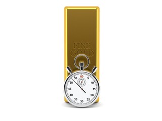 Gold ingot with stopwatch