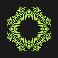 Symmetrical composition of wavy lines. Abstract element for design. Vector illustration. A pattern of deformed stripes.