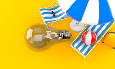 Light bulb with deck chairs and parasol © Talaj