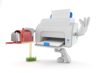 Printer character with mailbox