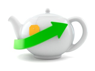 Teapot with green arrow