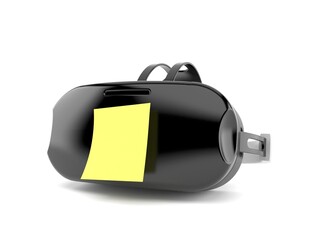 VR headset with blank yellow sticker