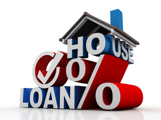 3d rendering House with loan