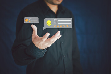 Customer service feedback and review concept. 
