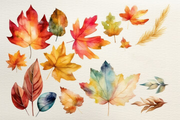 Autumn watercolor mockup illustration. Generative ai