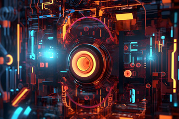 3d abstract cybernetic art background