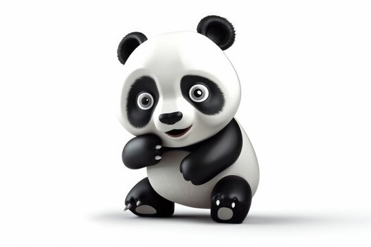 Panda cartoon icon on white background.
