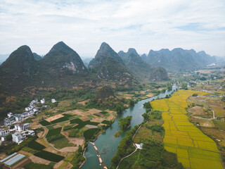 Landscape in yangshuo guilin china